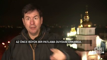 Canlı yayında bombardımana tanık oldu
