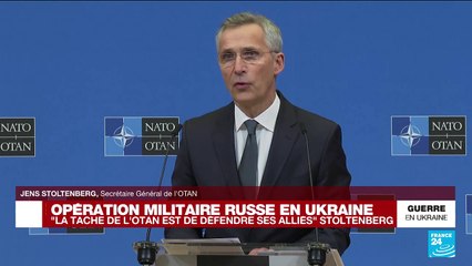 REPLAY : Le Secrétaire Général de l'OTAN s'exprime après l'opération militaire russe en Ukraine