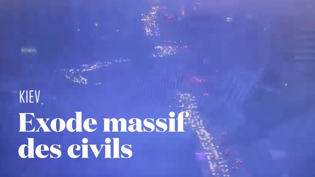 Guerre en Ukraine : l'exode des civils de Kiev