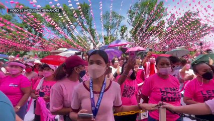 ‘Kakampinks’ in Talisay City, Cebu welcome Leni-Kiko tandem