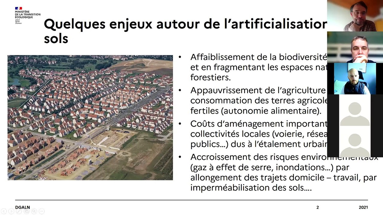 Présentation du dispositif national de mesure de l'artificialisation des sols par Pascal Lory de la DGALN