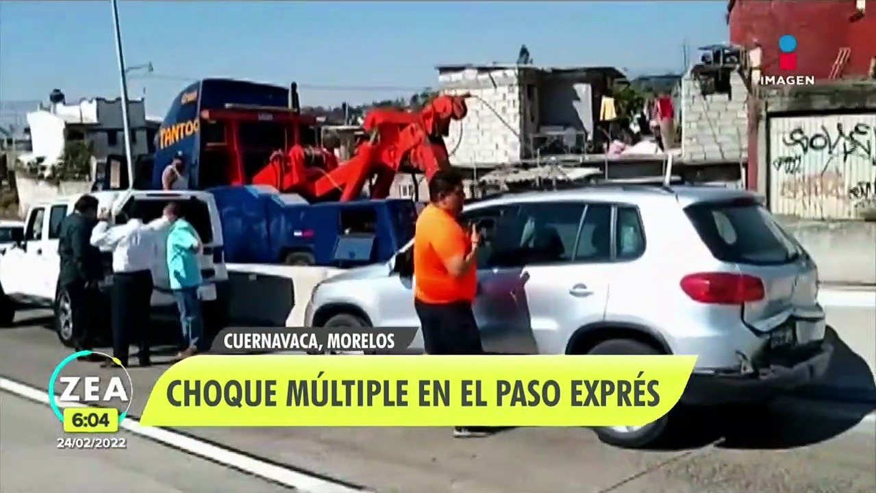Choque múltiple en el Paso Exprés de Cuernavaca deja nueve heridos