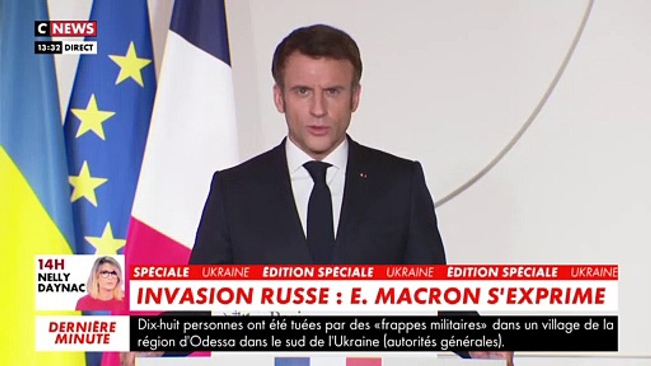 Opération militaire en Ukraine - Revoir l'allocution du Président Emmanuel Macron  aux Français: "Les événements de cette nuit sont un tournant dans l'histoire de l'Europe et de notre pays" - VIDEO