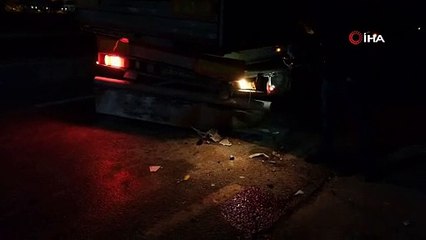 Tıra arkadan çarpan motosiklet sürücüsü hayatını kaybetti