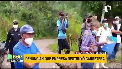 Chanchamayo: Denuncian que empresa destruye carretera durante instalación de torres de alta tensión