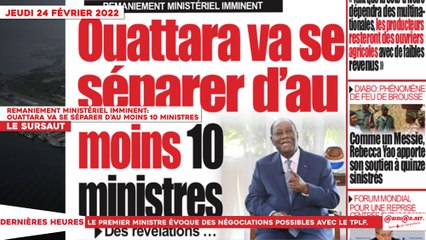 Le Titrologue du 24 Février 2022 : Remaniement ministériel imminent, Ouattara va se séparer d’au moins 10 ministres