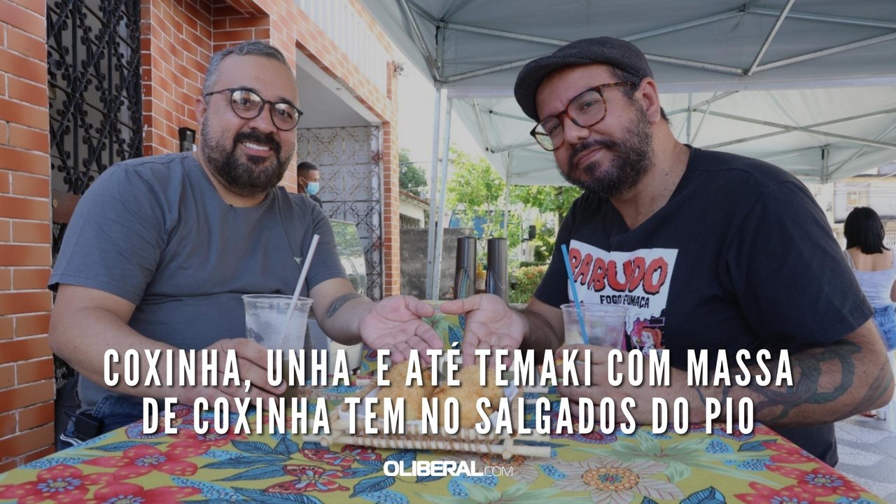 Coxinha, unha  e até temaki com massa de coxinha tem no Salgados do Pio.