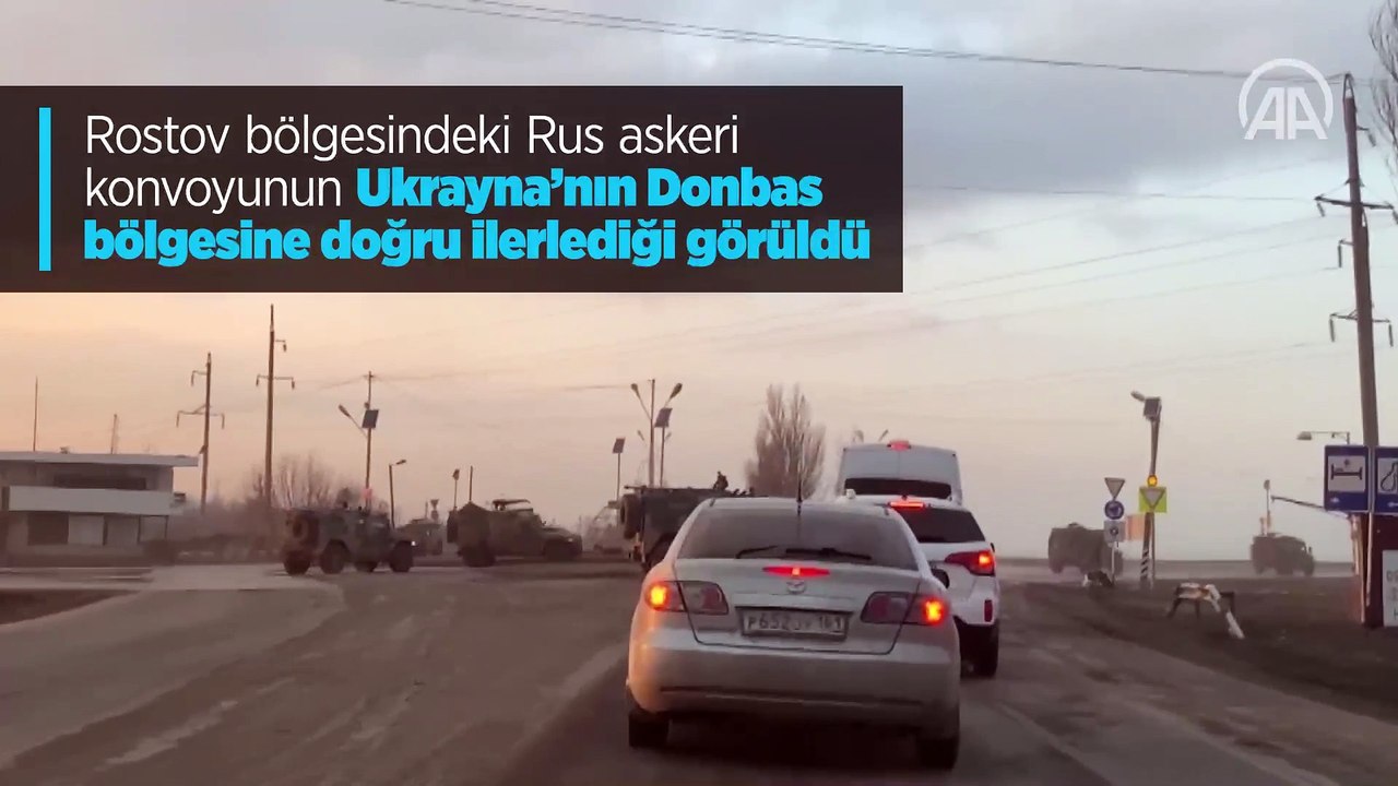 Ukrayna'nın Donbas bölgesine ilerleyen Rus askeri konvoyu görüldü