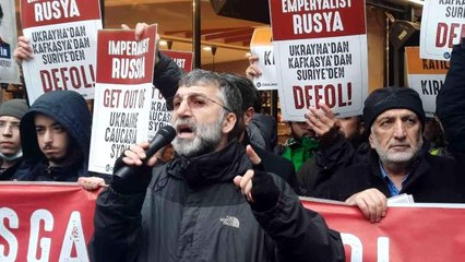 İstanbul'da Rusya Başkonsolosluğu önünde Ukrayna Protestosu
