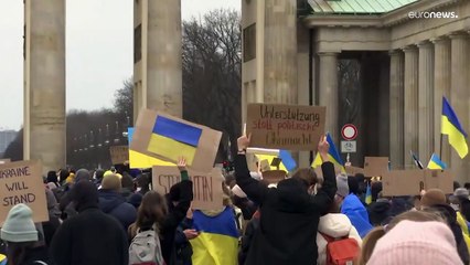 Manifestación en Berlín contra la invasión rusa de Ucrania