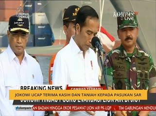 Presiden Indonesia Joko Widodo ucap terima kasih dan taniah kepada pasukan SAR