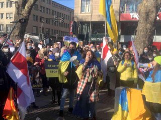 Almanya'da Rusya karşıtı protesto