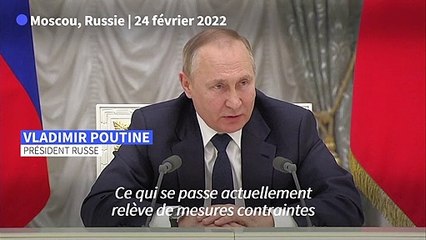 Invasion de l'Ukraine: "aucun autre moyen" pour défendre la Russie, dit Poutine