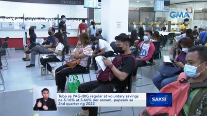 Tubo sa Pag-IBIG regular at voluntary savings na 5.16% at 5.66% per annum, papasok sa 2nd quarter ng 2022 | Saksi