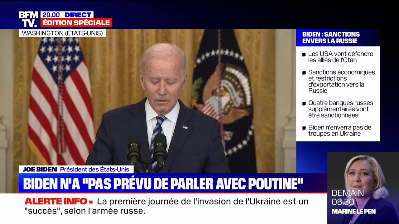 Guerre en Ukraine: Joe Biden n'a "pas prévu de parler avec Poutine"