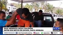 Colisión de motos deja dos lesionados en Santa Bárbara