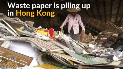 Waste paper piles up in Hong Kong amid China ban