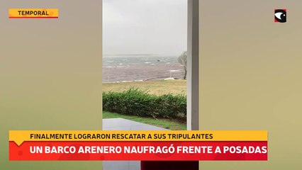 Un barco arenero naufragó frente a Posadas