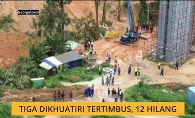 Tiga dikhuatiri tertimbus, 12 hilang