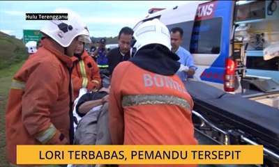 Lori terbabas, pemandu tersepit