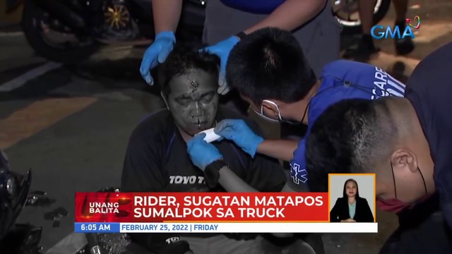 Rider, sugatan matapos sumalpok sa truck sa Maynila | UB