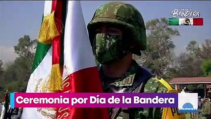 López Obrador encabeza ceremonia por el Día de la Bandera