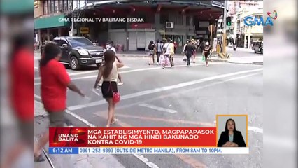 Mga establisimyento sa Cebu City, magpapapasok na kahit ng mga hindi bakunado | UB