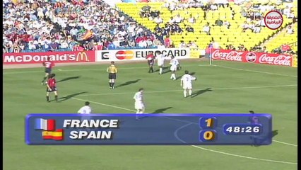 الشوط الثاني مباراة فرنسا و اسبانيا 1-1 كاس اوروبا 1996