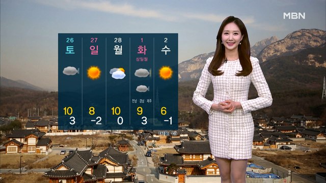 [굿모닝MBN 날씨]한낮, 평년보다 포근…주말, 전국 곳곳 비·눈
