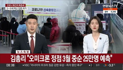 [속보] 김총리 "오미크론 정점 3월 중순 25만명 예측"