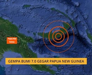 Gempa bumi 7.0 gegar Papua New Guinea