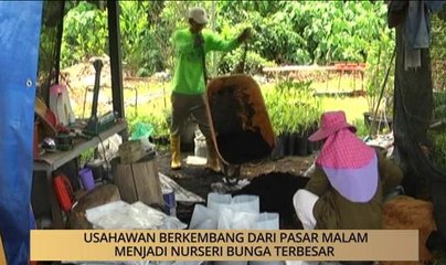 AWANI - Kelantan: Usahawan berkembang dari pasar malam menjadi Nurseri Bunga terbesar