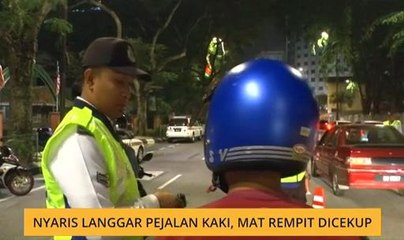 Nyaris langgar pejalan kaki, mat rempit dicekup
