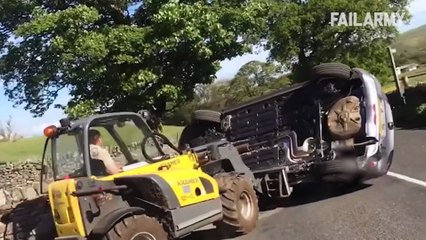 Angry Farmer Flips Car Off His Land - Fails Of The Week _
