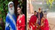 Newlywed Mouni Roy पति Suraj संग पहुंची  Sadhguru की शरण में, Red Saree में  लिया आशीर्वाद|FilmiBeat