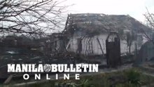 Houses destroyed after shelling in Ukrainian city of Mariupol