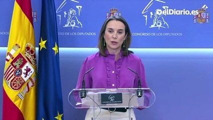 Cuca Gamarra evita mencionar a Pablo Casado en una rueda de prensa en el Congreso
