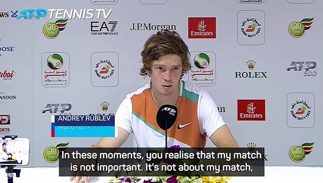 ATP - Dubaï 2022 - Andrey Rublev, russian player : I call for peace amid Ukraine invasion