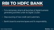 Why RBI Imposed Strictures On HDFC Bank