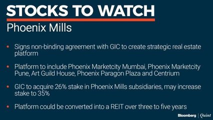 Stocks To Watch: Phoenix Mills, Tata Motors, Dr Reddy's