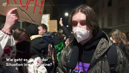 Ukraine Krise: Womit haben das unschuldige Menschen und Kinder verdient?" - Statements der Demo in Wien