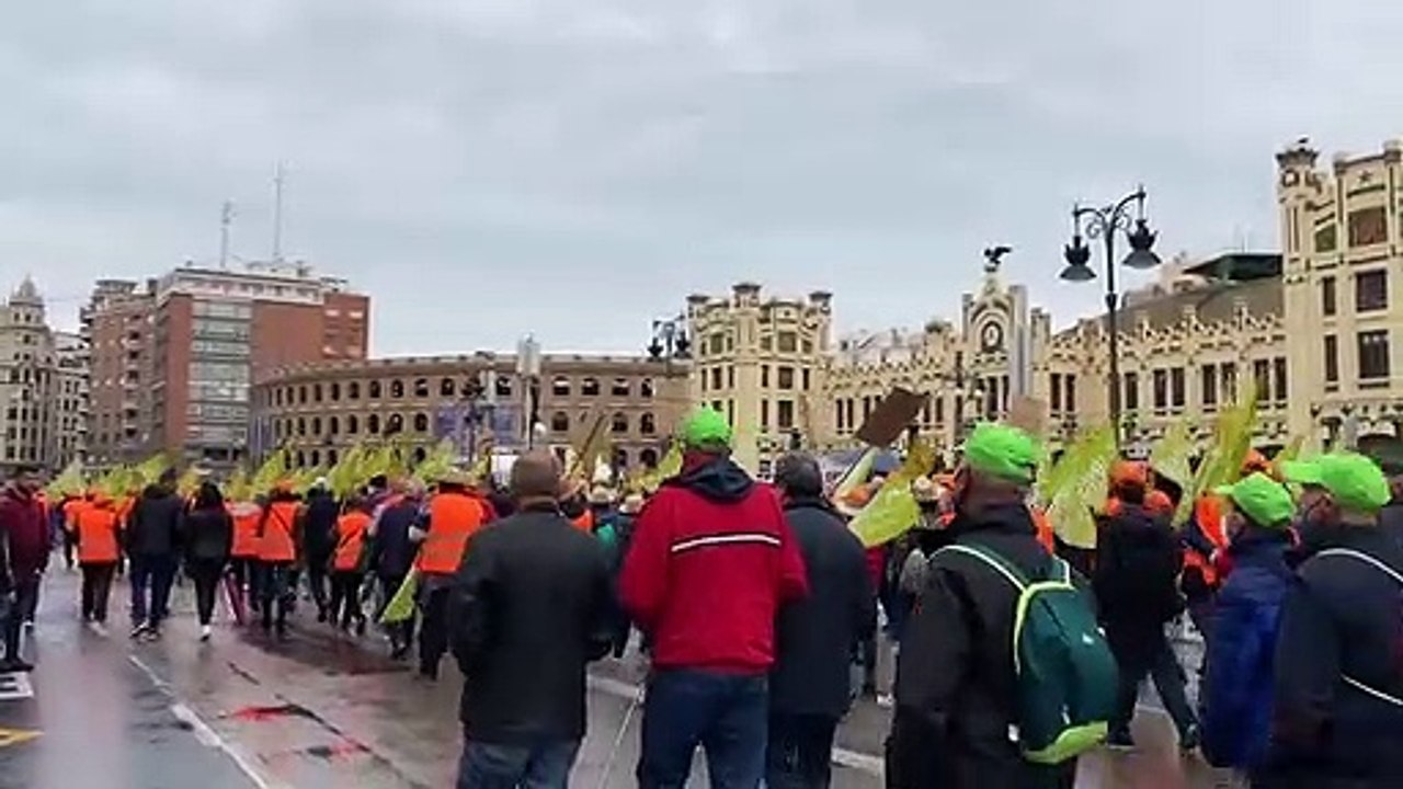 Concentració dels llauradors i ramaders valencians al centre de València
