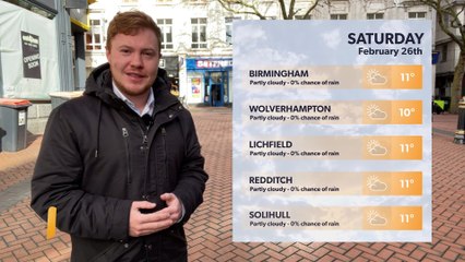 Daily weather report for Birmingham 25 February