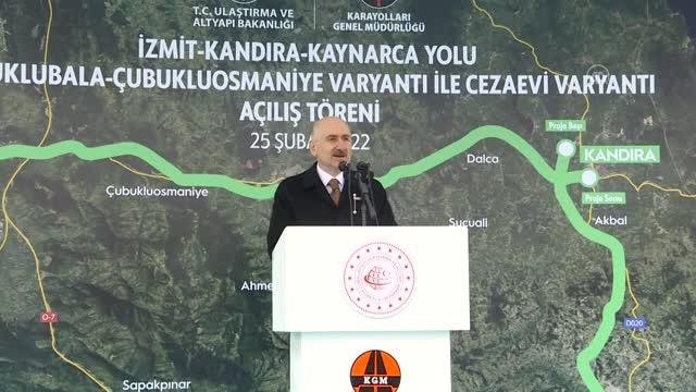 Karaismailoğlu, İzmit Kandıra Kaynarca Yolu Çubuklubala-Çubukluosmaniye Varyantı'nın açılış törenine katıldı