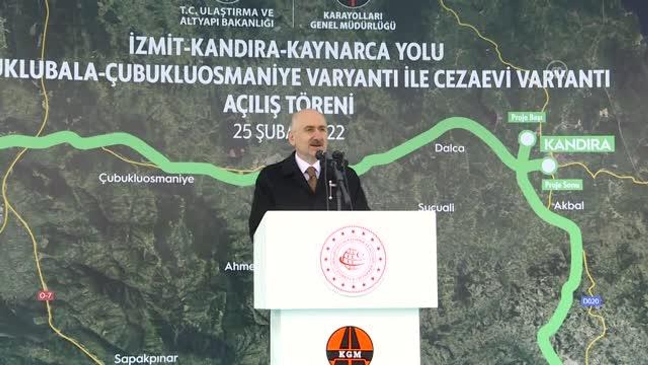 Karaismailoğlu, İzmit Kandıra Kaynarca Yolu Çubuklubala-Çubukluosmaniye Varyantı'nın açılış törenine katıldı