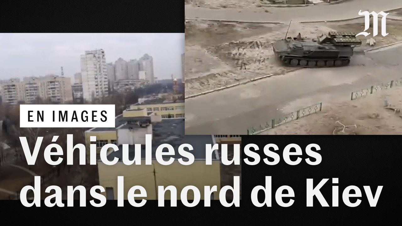 Des véhicules militaires russes filmés dans le nord de Kiev