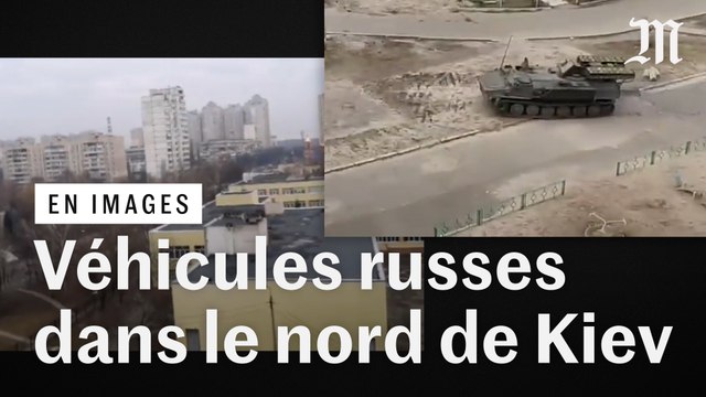 Des véhicules militaires russes filmés dans le nord de Kiev