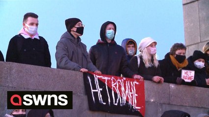 Protesters demonstrate in Russia against their invasion of Ukraine