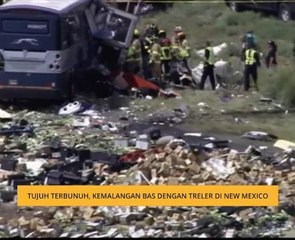 tujuh terbunuh, kemalangan bas dengan treler di NewMexico