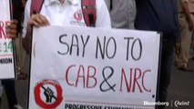 Protesters Gather At August Kranti Maidan Against CAA And NRC